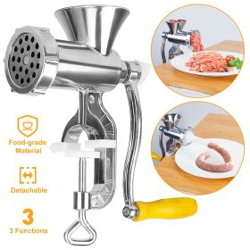 Manual Meat Grinder Heavy Duty Hand Operated Mincer Sausage Maker Machine Noodle Maker - Silver