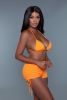 Summer Elegant stylish Sun Kissed Bikini  Neon Green And Orange 2 Pieces Sets - Orange - L