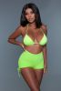 Summer Elegant stylish Sun Kissed Bikini  Neon Green And Orange 2 Pieces Sets - Neon Green - L