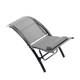 2 PCS Set Chaise Lounge Outdoor Lounge Chair Lounger Recliner Chair For Patio Lawn Beach Pool Side Sunbathing - as pic