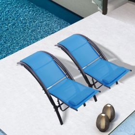 2PCS Set Chaise Lounges Outdoor Lounge Chair Lounger Recliner Chair For Patio Lawn Beach Pool Side Sunbathing - as pic