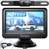 Car Rear View Backup Camera Cars HD Night Vision 4.3" Monitor Back Up Waterproof - Black