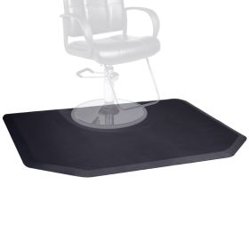 3.8' x 5' Salon Mat for Hair Stylist, Barber Shop Salon Chair Mats, Comfort Salon Hexagon Mat, Black - black