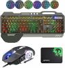 K618 Wired Gaming Keyboard and Mouse Set RGB Backlit For PC Laptop PS4 Xbox one - Black
