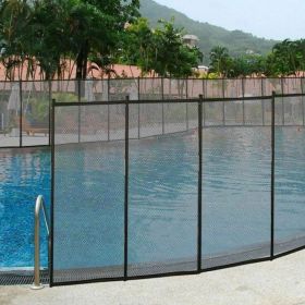 4 Feet x 12 Feet In-ground Swimming Pool Safety Fence - Black