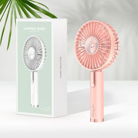 Summer Portable Mini Fan 3 Speed Adjustable Fan USB Rechargeable - pink
