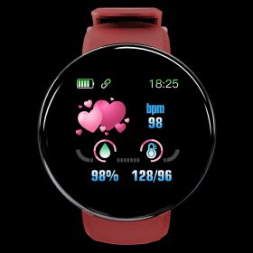 D18 Men's Ladies Waterproof Sports Smart Watch - red
