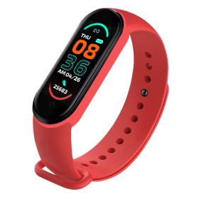 M6 Smart Bracelet Heart Rate Blood Pressure Bluetooth Music Weather Sleep Monitoring Smart Sports Bracelet - Red