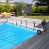 18 Ft Aluminum Inground Solar Cover Swimming Pool Cover Reel - Black