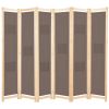 6-Panel Room Divider Brown 94.5"x66.9"x1.6" Fabric - Brown