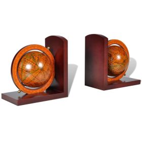 Bookstand World Map Globe Bookend Classic A Pair - 240729