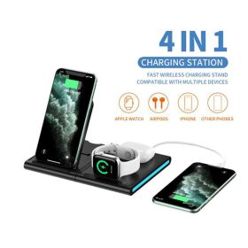 Magnetic Power Tiles 4 In 1 Wireless Charging Station - Black