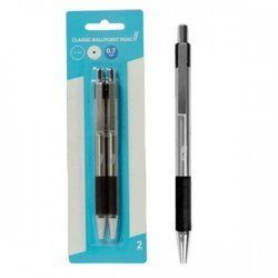 Retractable Classic Ballpoint Pens, Black (2pk) (pack of 24) - KL22877