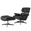 High grade vintage 8 layer leather plywood ergonomic design office chair - All black