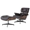 High grade vintage 8 layer leather plywood ergonomic design office chair - Dark brown