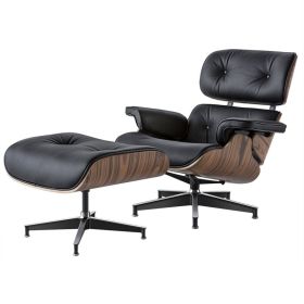 High grade vintage 8 layer leather plywood ergonomic design office chair - Black palisander
