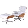 High grade vintage 8 layer leather plywood ergonomic design office chair - White Ash wood