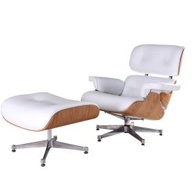 High grade vintage 8 layer leather plywood ergonomic design office chair - White Ash wood