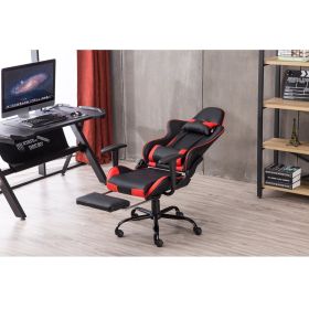 Gaming Chair, Gaming Chair with Footrest, Ergonomic Desk Chair, Adjustable PC Gamer Chair for Adults XH - Black & Red