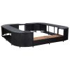 vidaXL Square Spa Surround Black 105.5"x105.5"x21.7" Poly Rattan - Black