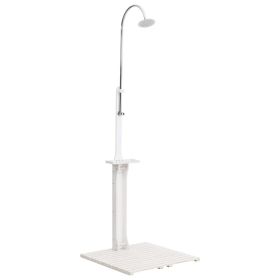 vidaXL Garden Shower White Wood - White