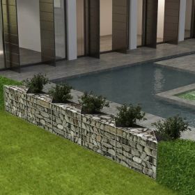 Gabion Basket Galvanized Steel 118.1"x11.8"x19.7" - Silver