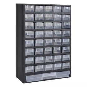 41-Drawer Plastic Storage Cabinet Tool Box - Black