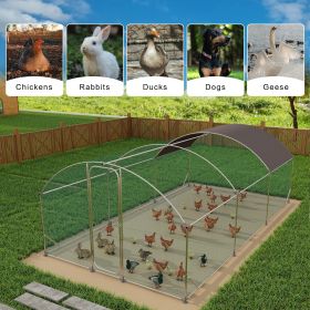 Metal Chicken Coop - 19.7x9.8x6.6ft