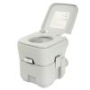5.3 Gallon 20L Flush Outdoor Indoor Travel Camping Portable Toilet for Car, Boat, Caravan, Campsite, Hospital,Gray XH - gray