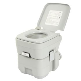 5.3 Gallon 20L Flush Outdoor Indoor Travel Camping Portable Toilet for Car, Boat, Caravan, Campsite, Hospital,Gray XH - gray