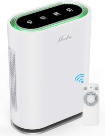 MOOKA True HEPA+ Smart Air Purifier, Large Room up to 540ftÂ², 6-Point Filtration, Auto Mode - White
