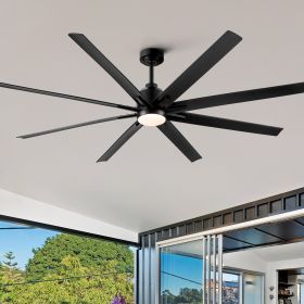 72 in. Integrated LED Indoor Black Windmill Ceiling Fan With DC Motor, Remote Control - Black