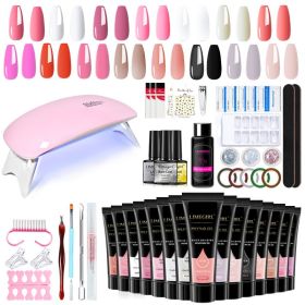 Manicure Set Transparent Architect Nude White Pink Manicure Trial All-in-one Set with Mini Manicure Lamp Gel Extension Nail Kit - ZH454