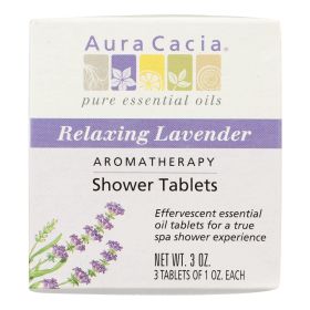 Aura Cacia - Aromatherapy Shower Tablets Relaxing Lavender - 3 Tablets - 0414383
