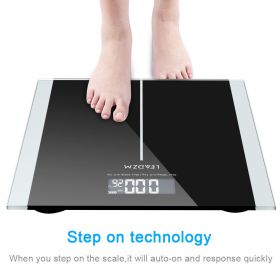 400lb/180kg Smart Digital Body Weight Scale Bathroom Fitness Backlit LCD Display - Black