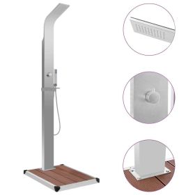 vidaXL Outdoor Shower with Tray WPC Stainless Steel - Brown