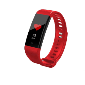 Color Screen Smart Bracelet With Heart Rate Blood Pressure Bluetooth Smart Watch Pedometer Smart Wristband  - Red