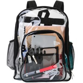 Clear Backpack Heavy Duty Transparent Book Bag Waterproof PVC Clear Backpack 5.3Gal with Reinforced Strap - Transparent