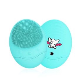 Electric Facial Cleaning Brush Cleanser Massage Skin Face Care Mini Washing Machine Waterproof Silicone Dirt Remove SPA Tool - Green