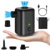 Portable Electric Air Pump for Inflatables Air Mattress Raft Bed Boat Pool Vacuum Storage Bag Quick Inflate Deflate USB Rechargeable Pump - Black