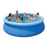 12ft X 30in Inflatable Swimming Pool Above Ground Included Pump - blue