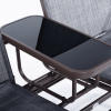 2-Person Outdoor Glider Bench;  Patio Glider Bench with Center Side Table;  Loveseat Glider Chair for Porch;  Garden;  Poolside;  Balcony - Gray