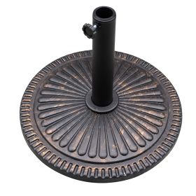 Patio Umbrella Base 18" Outdoor Umbrella Stand Base Market Umbrella Holder for Deck;  Lawn;  Garden;  Pool - Bronze