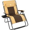 Outdoor Zero Gravity Chair Oversized XXL 33.5" Patio Padded Reclining Lounger with Pillow;  Side Table for Camping;  Lawn;  Garden Khaki/1pack - Khaki