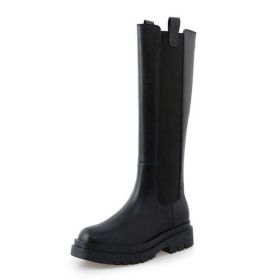 Autumn And Winter Stretch Boots Elastic Band But Knee Boots - 36 - Black