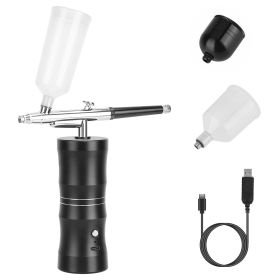 Oxygen Facial Machine Airbrush Water Oxygen Injector Moisturizing Sprayer Nano Facial Mister Skin Care Rejuvenation Machine - Black