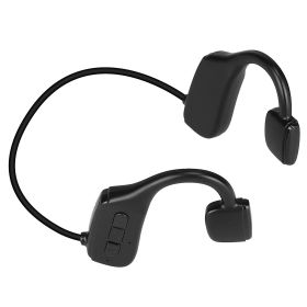 Wireless V5.1 Bone Conduction Headphone Open Ear Sports Wireless Headset with Mic IPX5 Sweatproof - Black