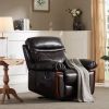 Massage Recliner PU Leather Sofa Chair with Heating and Massage Vibrating Function - Brown