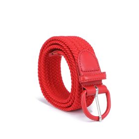 MKF Collection Elia Woven Adjustable Belt by Mia K - Red L - Vegan Leather