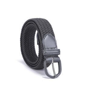 MKF Collection Elia Woven Adjustable Belt by Mia K - Grey M - Vegan Leather